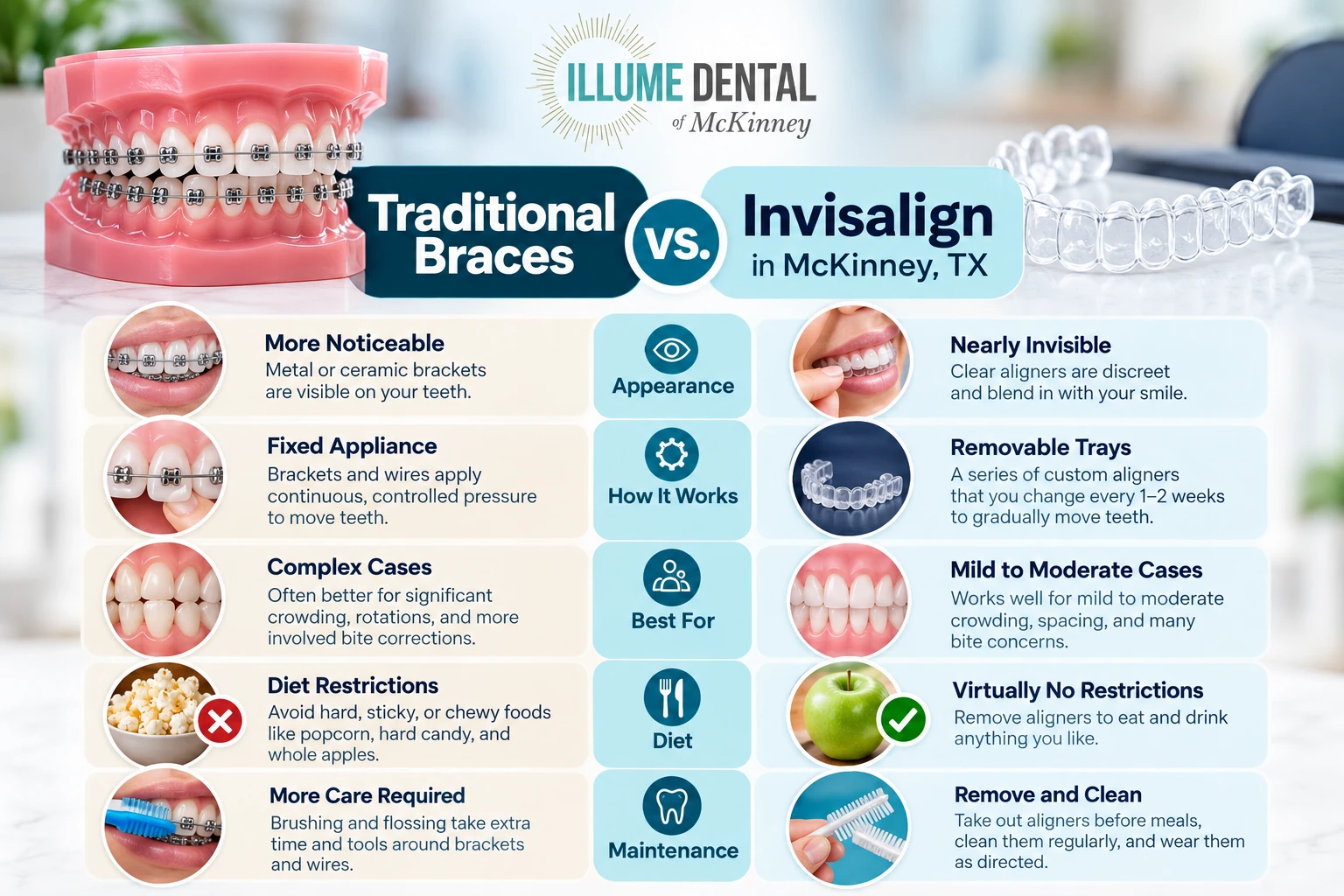 Traditional Braces vs. Invisalign in McKinney, TX Middle